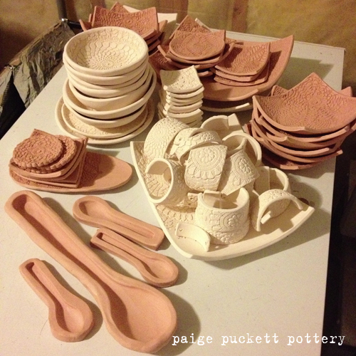 pile of bisque from kiln