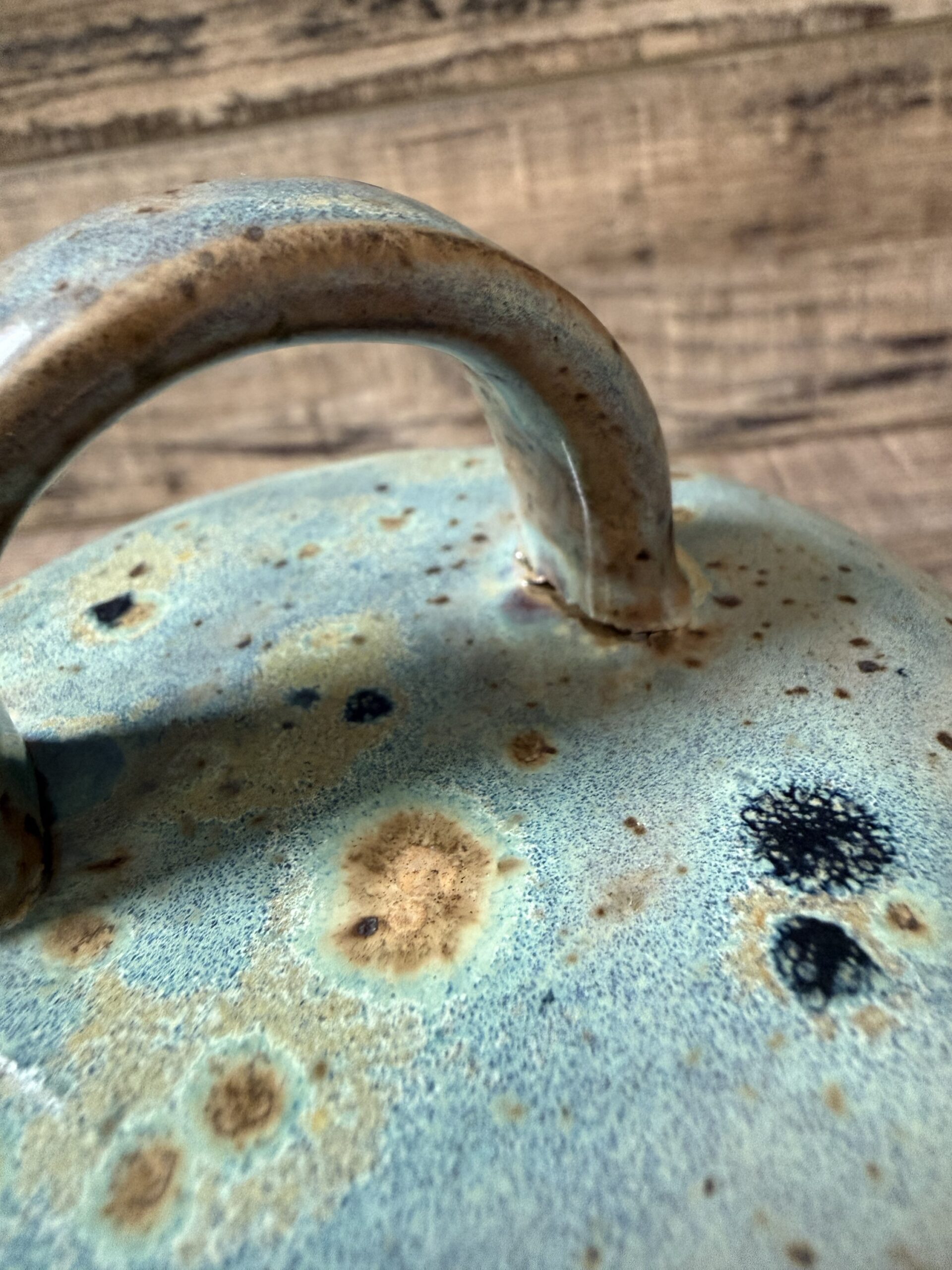 Textured Turquoise Lidded Canister - Seconds - Image 2