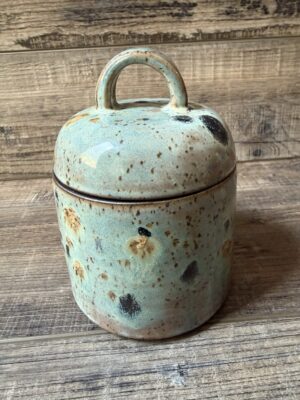Textured Turquoise Lidded Canister 2
