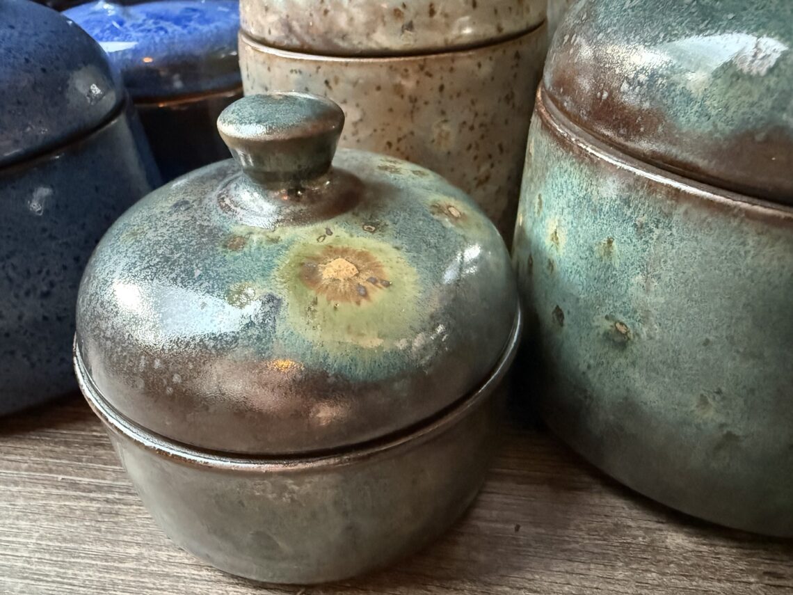Aurora Green over Black Walnut Mayco Glazes