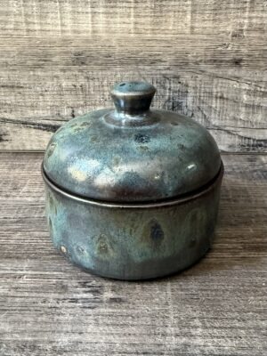 Textured Teal Lidded Canister 2